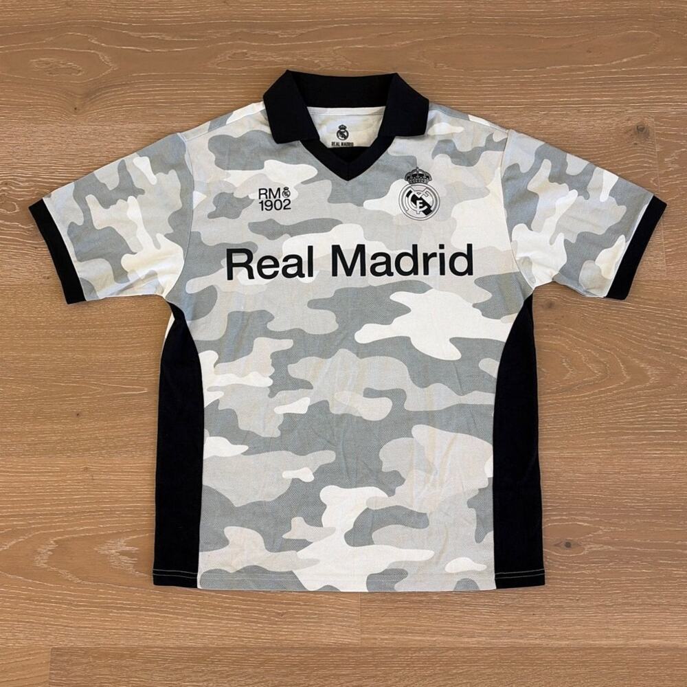 Real Madrid Soccer Shirt Size XS Gray White Black